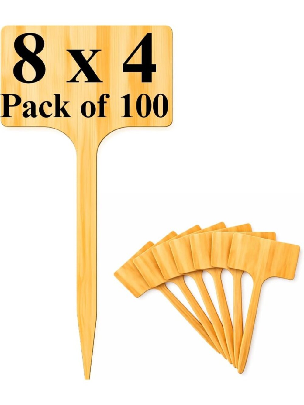 100 Pcs Large Garden Markers - 8" x 4" Plant Labels for Easy Vegetable & Herb